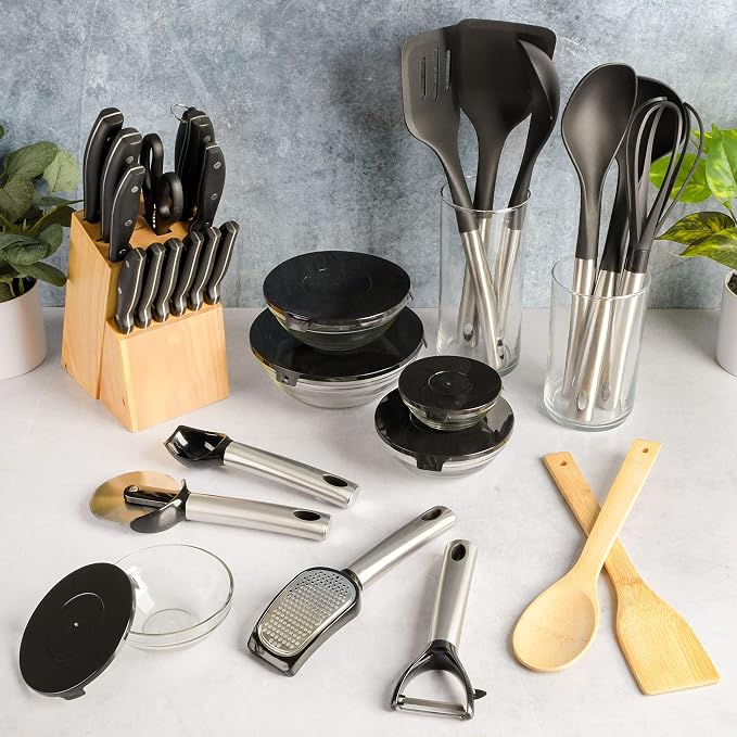 Gibson Home 95 Piece Kitchen in a Box Pots and Pans Cookware, Plates and Bowls - Image 4