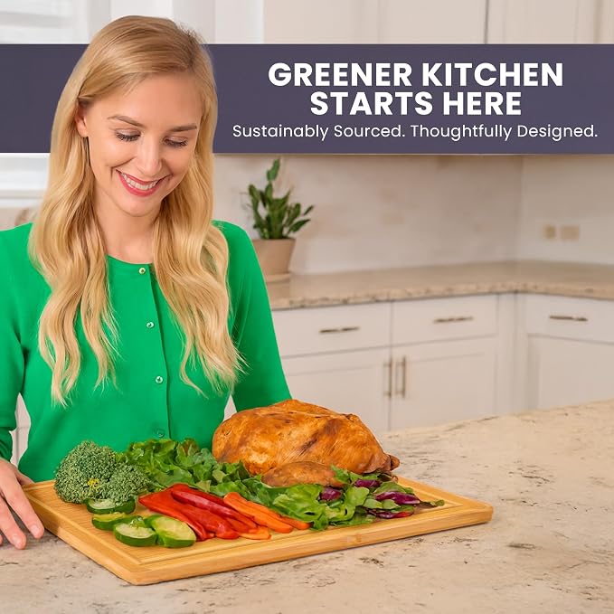 Extra Large Bamboo Cutting Board Featuring 18 Inch Wood Cutting Boards - Image 8