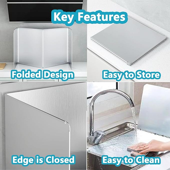 2 PCS Stove Grease Splatter Screens Guard | Range Backsplash Splatter Guard - Image 7
