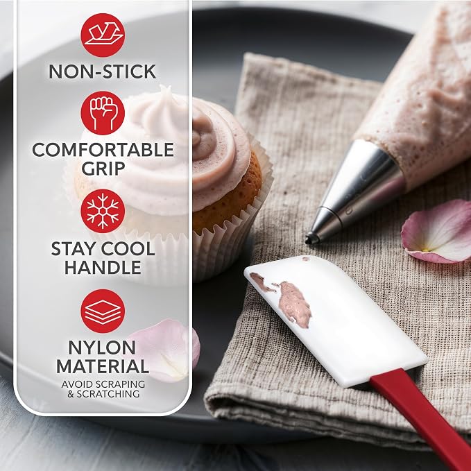Silicone Spatula Set, 17 Piece Baking Utensils, Nylon and Stainless Steel - Image 6