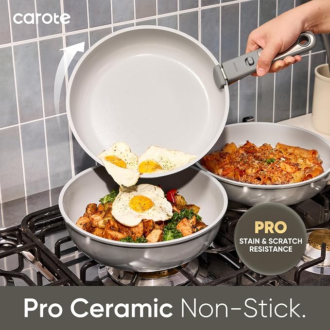 CAROTE 27pcs Ceramic Cookware Set Nonstick, Pots and Pans Set Non Stick - Image 3