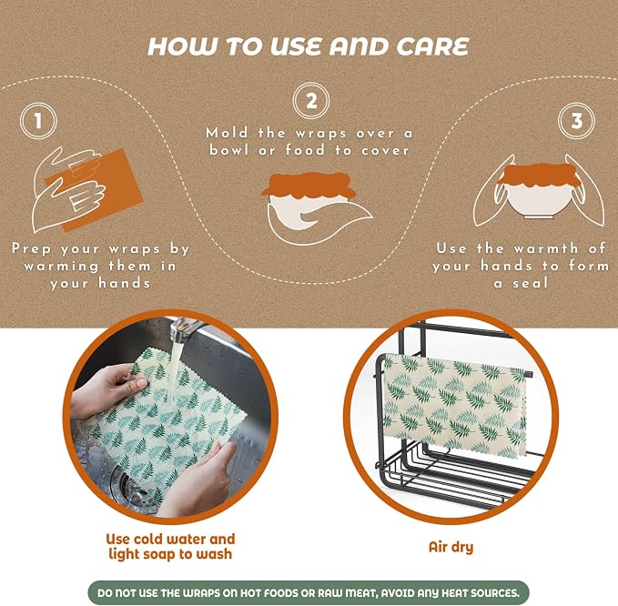 Akeeko Reusable Beeswax Food Wraps - Image 6