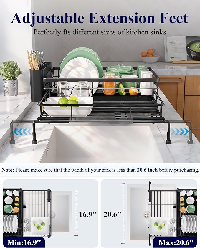 Kitsure Extendable Dish Drying Rack - Image 3