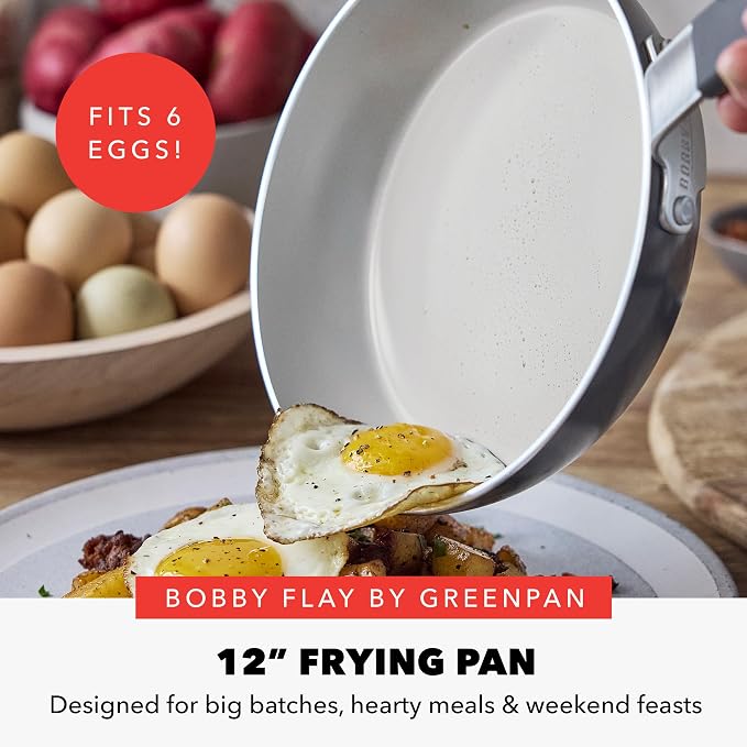 GreenPan x Bobby Flay 12" Nonstick Frying Pan Skillet, PFAS-Free Diamond Ceramic - Image 3