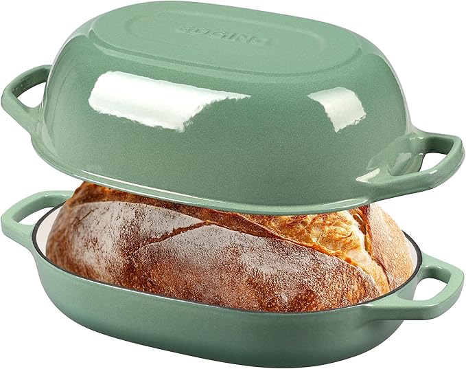 EDGING CASTING Enameled Cast Iron Oval Dutch Oven Pot by EDGINGCOOKWARE