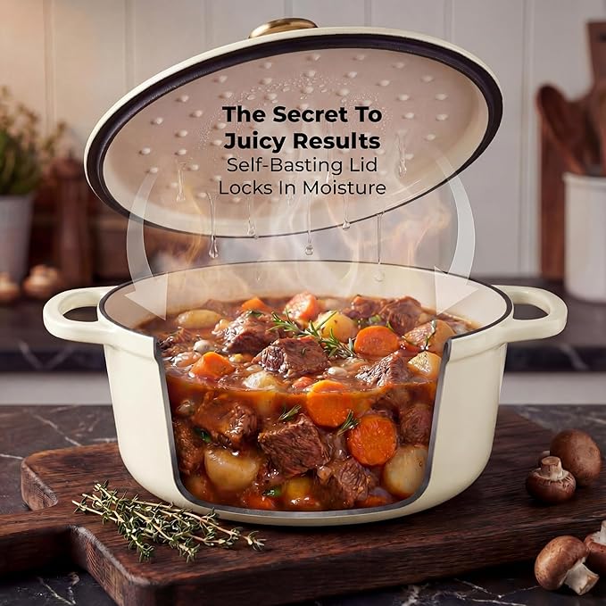 Zulay Kitchen 5 Quart Enameled Cast Iron Dutch Oven Pot - Image 4