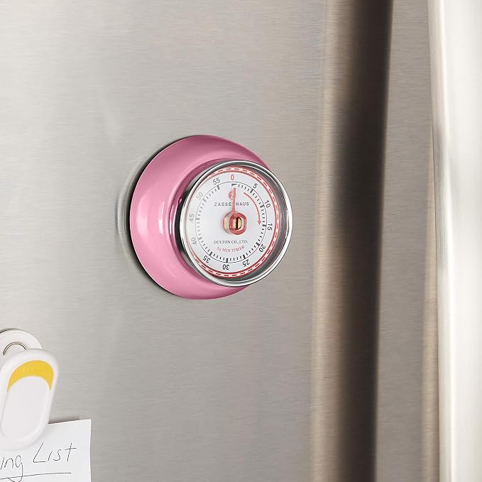 Zassenhaus Magnetic Retro Kitchen Timer, Classic Mechanical Cooking Timer - Image 4
