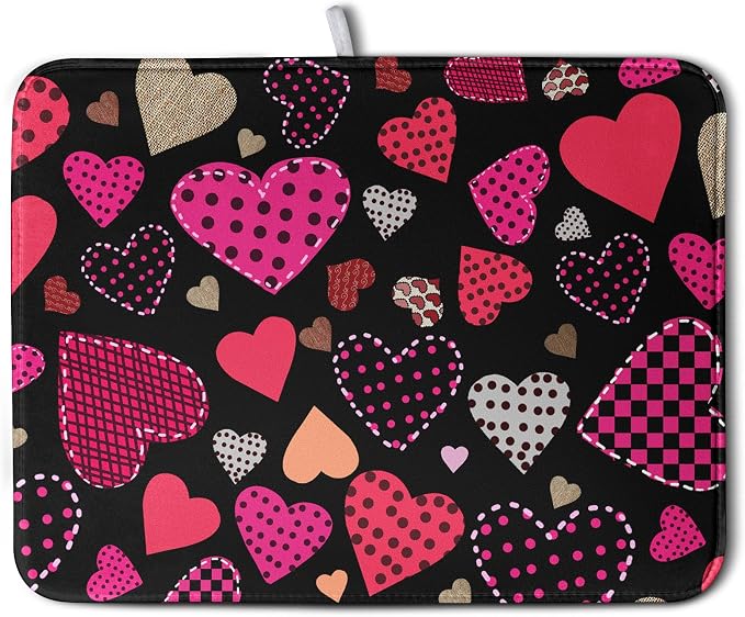 Happy Valentine's Day Kitchen Drying Mats by Kwlegh