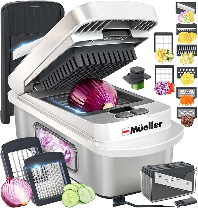 Mueller Pro-Series 10-in-1, 8 Blade Stainless Steel Multi Vegetable Chopper And by Mueller