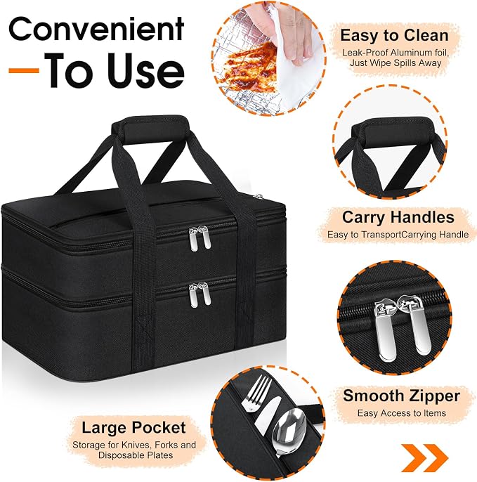 Double Insulated Casserole Carrier, Portable Casserole Carrier - Image 3