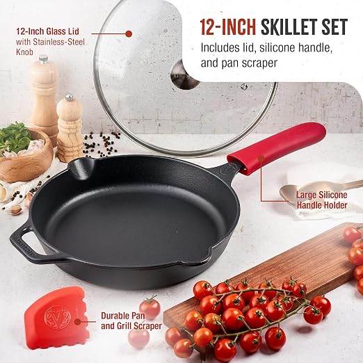 Victoria 12-Inch Cast Iron Skillet Set - Image 5