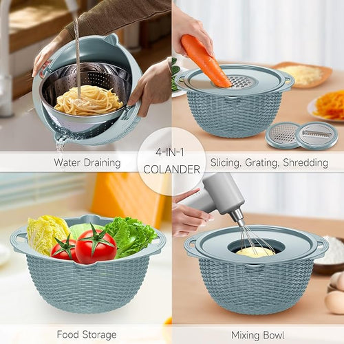 4-1 Strainer with Bowl & Spoons Set - Image 2