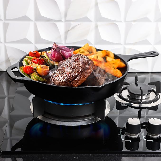 Utopia Kitchen Cast Iron Frying Pan 10.25 Inch, Cast Iron Chefs Pan, Pre - Image 3