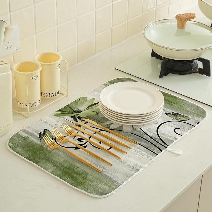 Floral Dish Drying Mat 18x24 Inches - Image 6