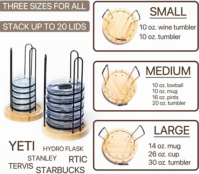 2PC Tumbler Lid Organizer, Detachable Cup Lid Organizer - Image 4