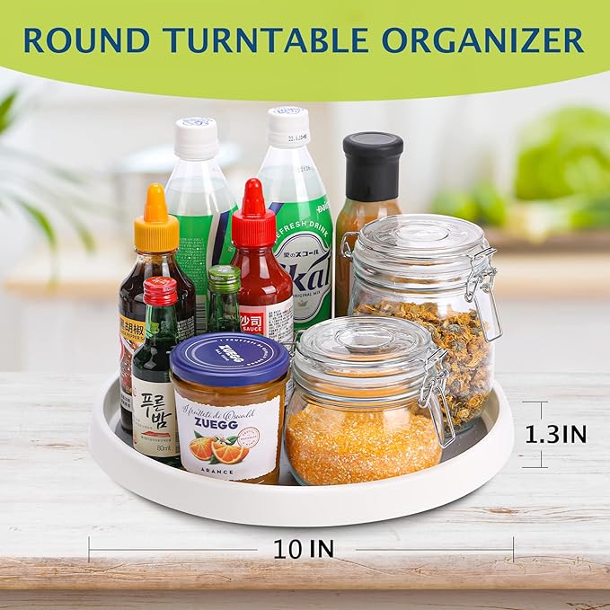 Set of 6, 10 Inch Non-Skid Lazy Susan Turntable, Lazy Susan Organizer - Image 4