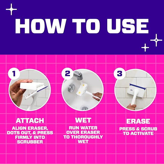 Mr. Clean Magic Eraser Shower & Tub Scrubber, Bathroom Cleaner, All in One - Image 9