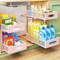 2 Pack Under Sink Organizer, 2 Tier Pull out Cabinet Organizer Mesh Baskets by Kitstorack