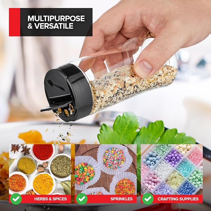 12 Pack 9.5 oz Plastic Spice Jars, Empty Seasoning Containers - Image 5