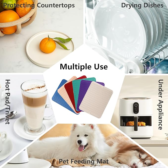 ZLR Silicone Dish Drying Mat & Heat Resistant Trivet - Image 5
