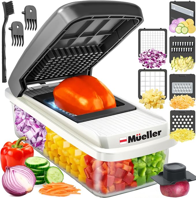 Mueller Vegetable Chopper Mandoline Slicer, Food Veggie Chopper, Cheese Grater by Mueller