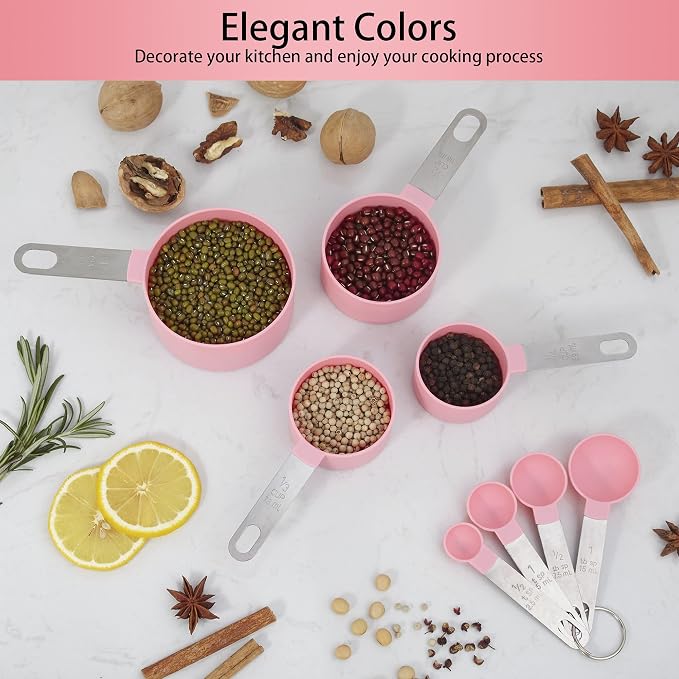 Measuring Cups and Spoons Set of Huygens Kitchen Gadgets 10 Pieces, Stackable - Image 6