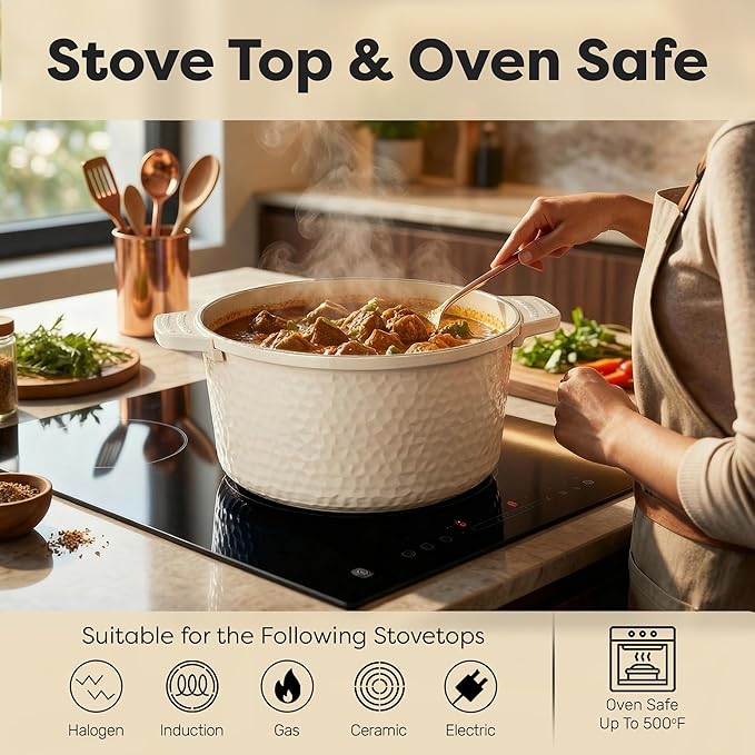 Gotham Steel Hammered 5 Qt Lightweight Dutch Oven Pot - Image 7