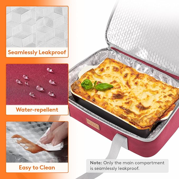 Lifewit Insulated Double Decker Casserole Carrier, Expandable Lasagna Lugger - Image 6