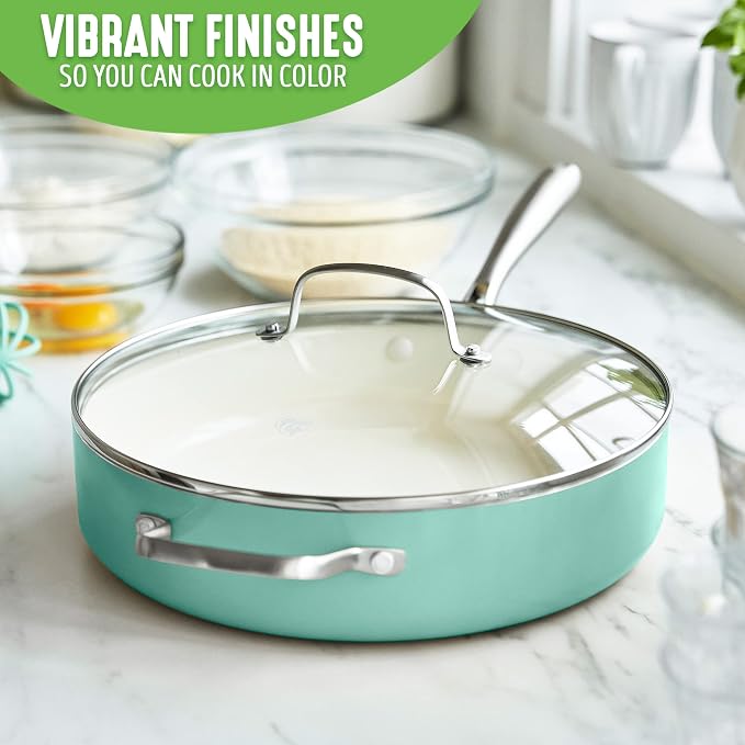 GreenLife Artisan Healthy Ceramic Nonstick, 5QT Saute Pan Jumbo Cooker - Image 5