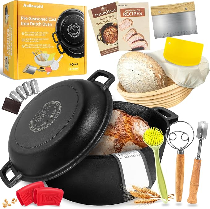 Pre-Seasoned Cast Iron Dutch Oven Pot by Unknown