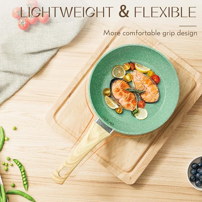 Innerwell Nonstick Frying Pan Skillet, 8 Inch Non Stick Egg Pan Omelet Frying - Image 3