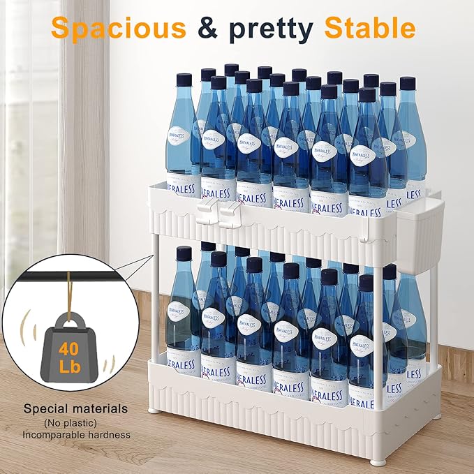Sevenblue 2 Pack Under Sink Organizer, Under Bathroom Cabinet Organizer - Image 4