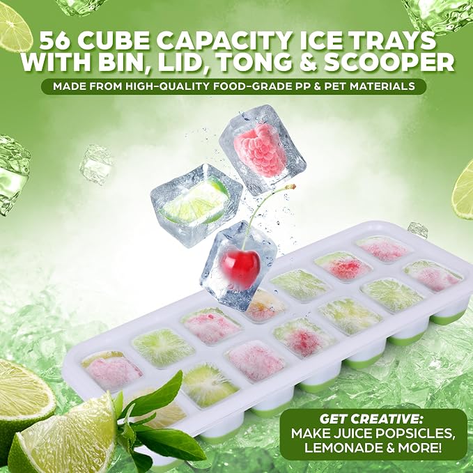 Ice Cube Tray Set – 4 Silicone Trays - Image 2