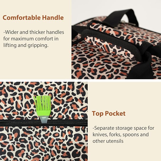 Insulated Casserole Carrier Bag, Expandable Thermal Food Carrier Insulated - Image 5