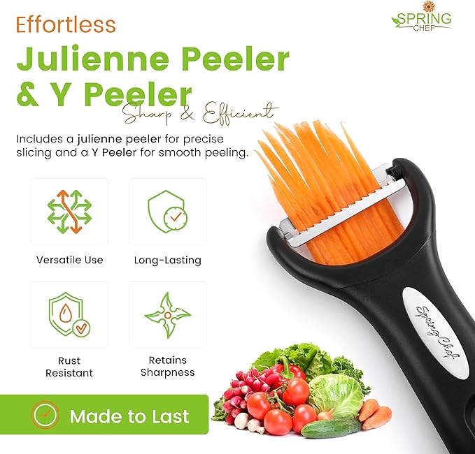 Spring Chef Premium Y & Vegetable Julienne Peeler Set - Image 2