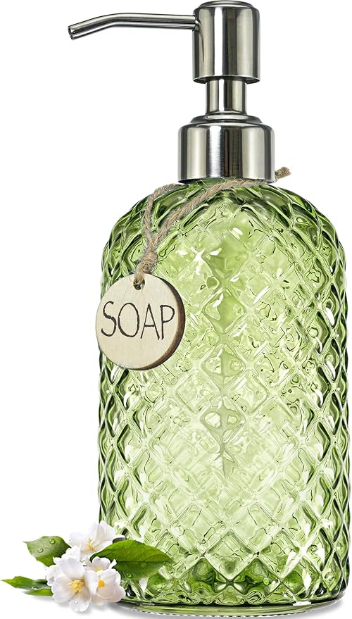 JASAI 18Oz Tea Green Soap Dispenser by JASAIHOME