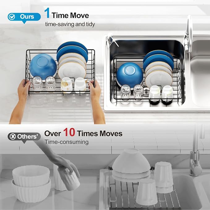 GSlife Small Dish Drying Rack for Kitchen Counter - Image 3