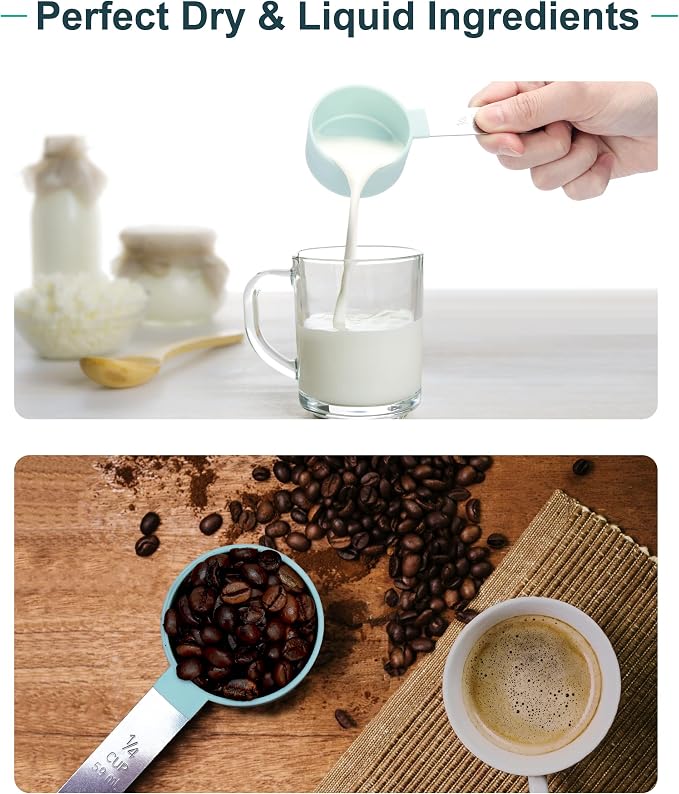 Measuring Cups and Spoons Set of 8 Pieces, nesting measuring cups - Image 6