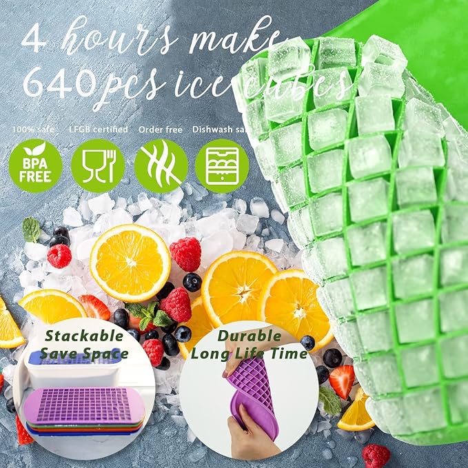 Mini Ice Cube Trays for Freezer - Image 2