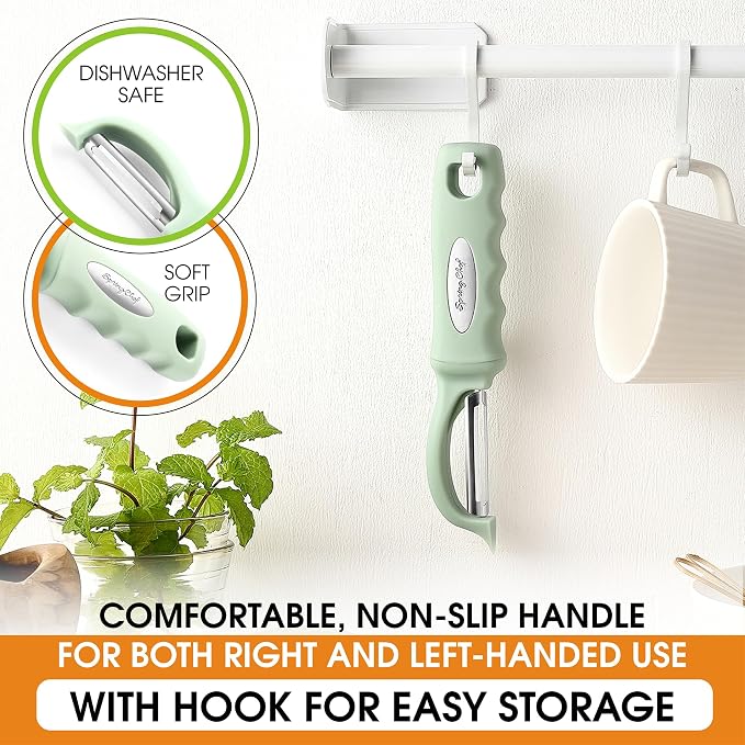 Spring Chef Premium Swivel Vegetable Peeler, Comfortable Handle and Ultra Sharp - Image 6