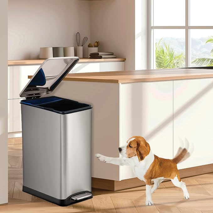 Home Zone Living 13 Gallon Slim Kitchen Trash Can - Image 8