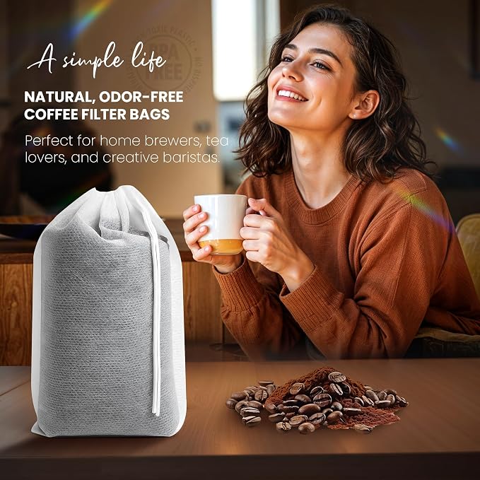 Cold Brew Bags, 6 * 8 Inch Fine Mesh Drawstring Pouches, Fits Mason Jars & - Image 3