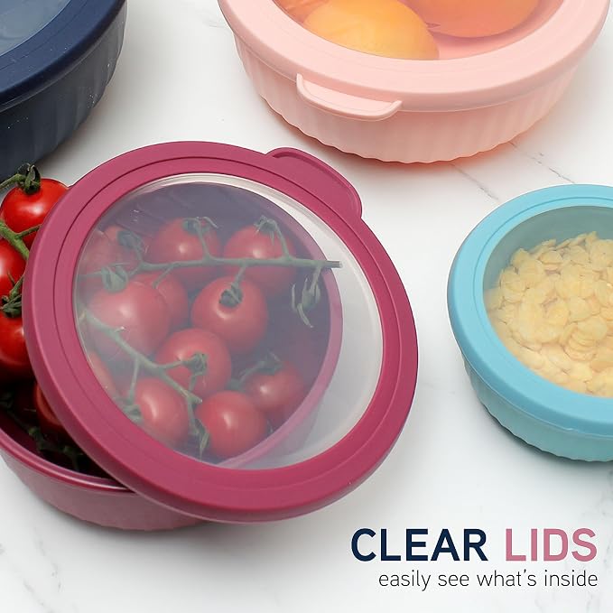 COOK WITH COLOR Prep Bowls with Lids- Wide and Deep Nesting Plastic Small - Image 5