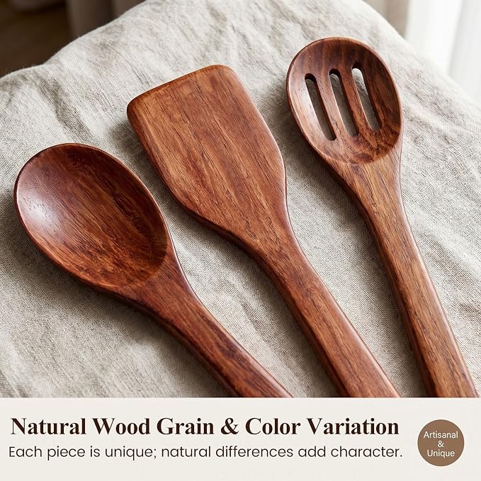 HANSGO Wooden Spoons for Cooking, 12Inch Wooden Spatula for Stirring Frying - Image 5