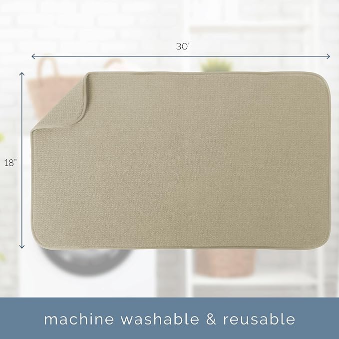 S&T INC. Dish Drying Mat Jumbo, 18” x 30”, Absorbent Microfiber Kitchen Counter - Image 6