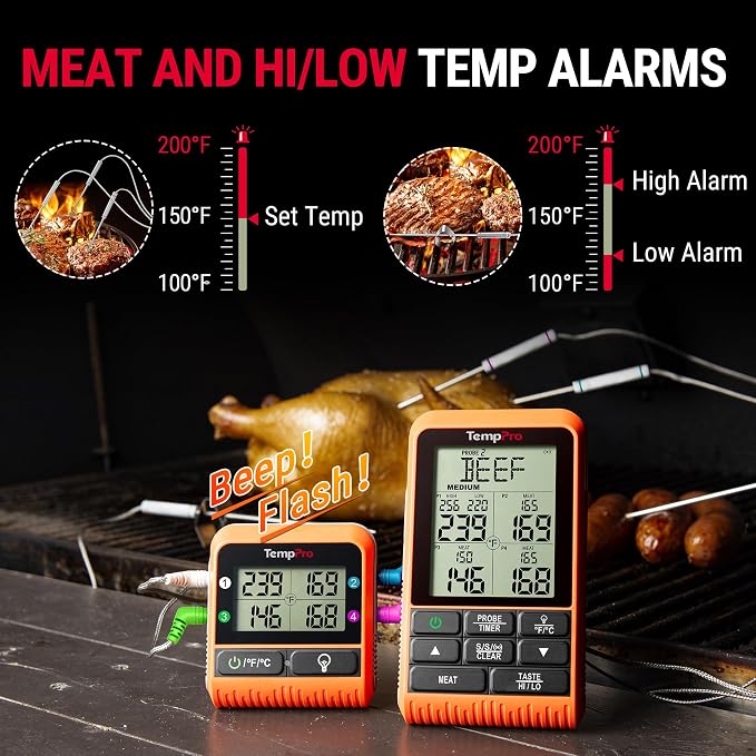 TempPro TP829 1000ft Wireless Meat Thermometer Digital - Image 7