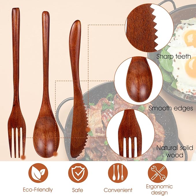 Molain Wooden Utensils for Eating - Image 3