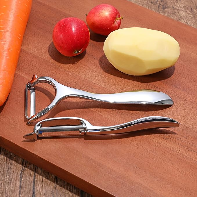 Set of 2 Stainless Steel Vegetable Peeler, Y-Shaped and I-Shaped Stainless - Image 6