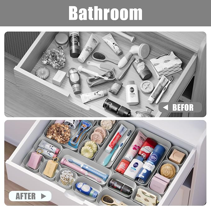 Plastic Drawer Organizers, Bathroom and Vanity Organizer Plastic Tray, Makeup - Image 7