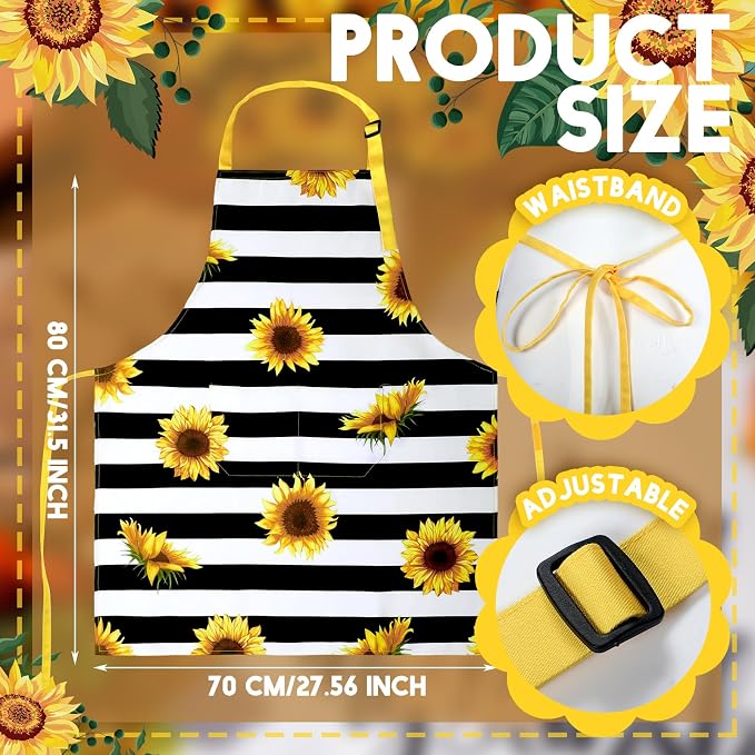 Geetery 4 Pcs Chicken Aprons for Women Rooster Print Apron Waterproof - Image 3